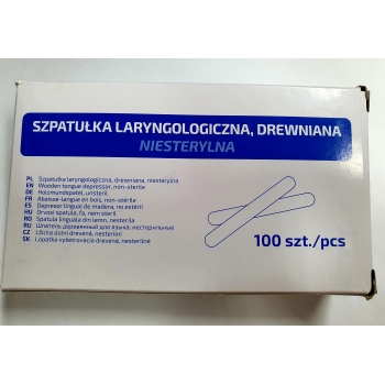 Szpatułki laryngologiczne drewniane szerokie 100szt