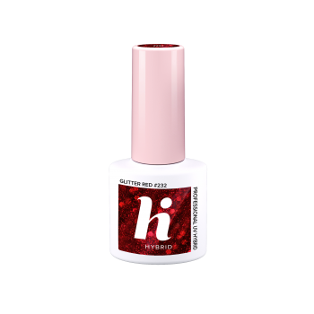 232 Lakier Hybrydowy Hi Hybrid - Glitter Red 5 ml